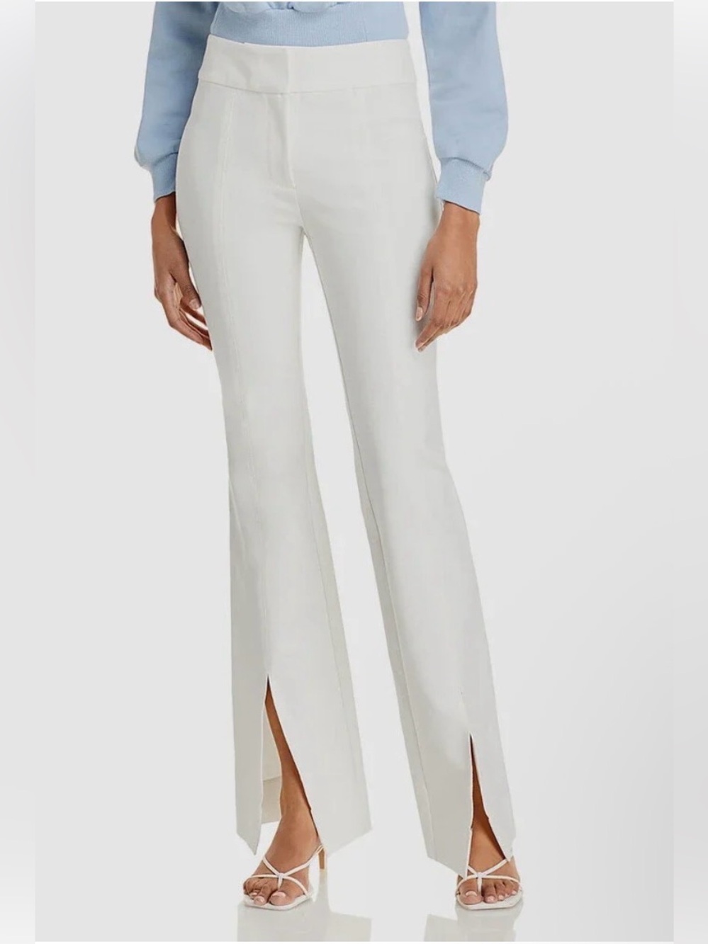 $375 Derek Lam Crosby Women's White Crosby Maeve Light Cream Split-Hem Sz 0